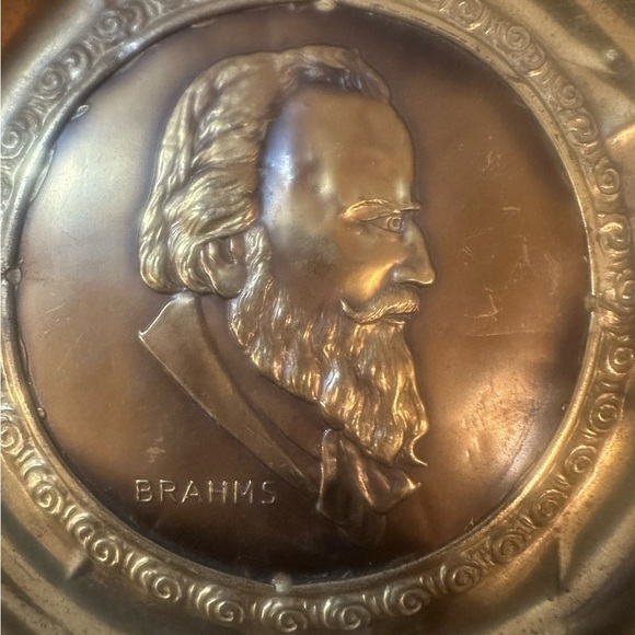 Vintage Brass Wall Plaque – Johannes Brahms – Mid-Century Made in England - Picture 2 of 6